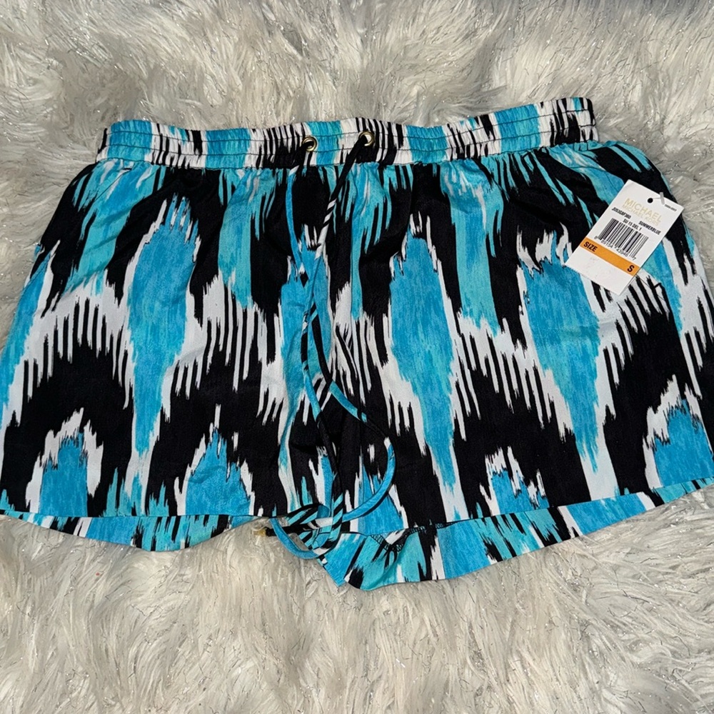 NWT Michael Kors summer blue swim cover shorts